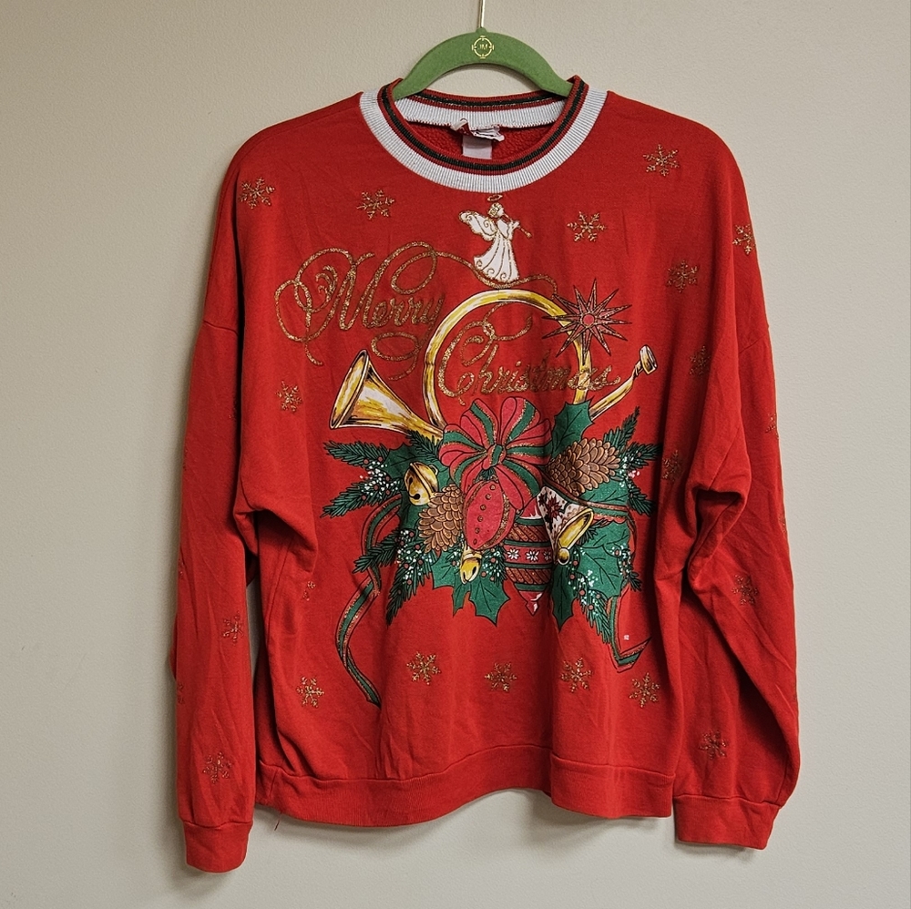 VTG 1992 Nutcracker Merry Christmas Holiday Ugly Sweater Pullover - Picture 2 of 6